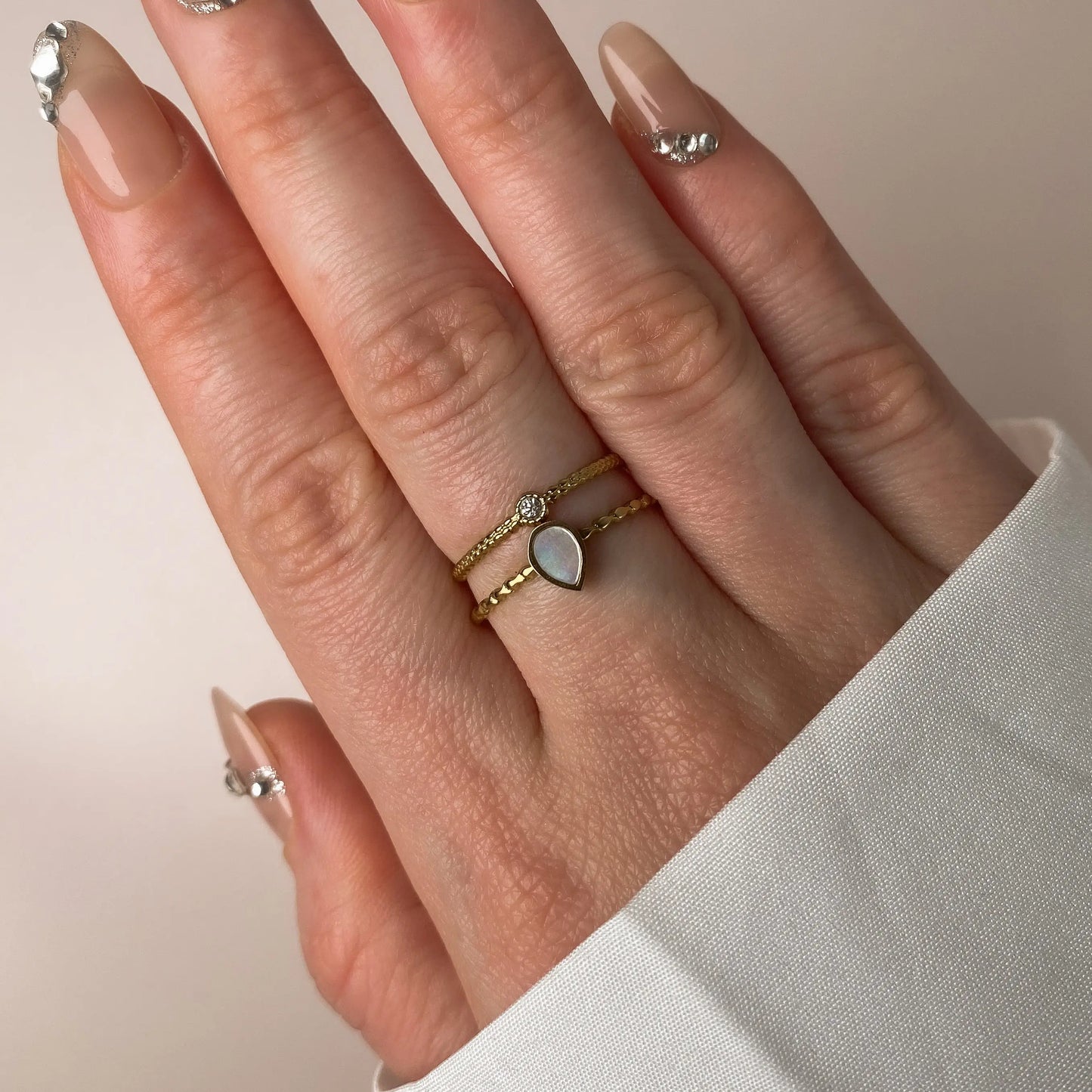 Bague Océane - ajustable - acier inoxydable Bague