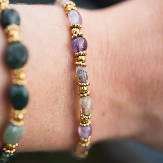 Bracelet Léna en pierres naturelles — Améthyste