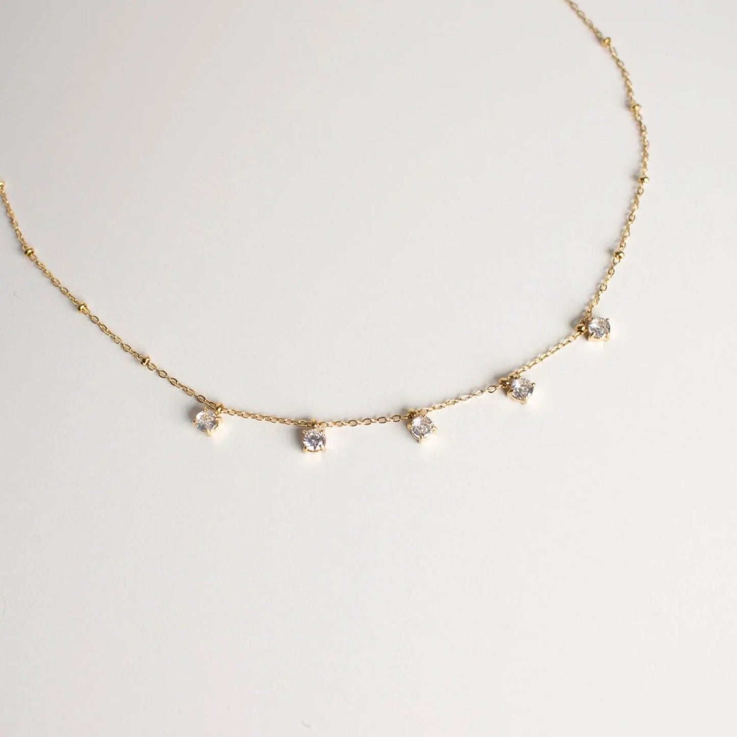 Collier Stella en Acier Inoxydable – avec Strass,Hypoallergénique