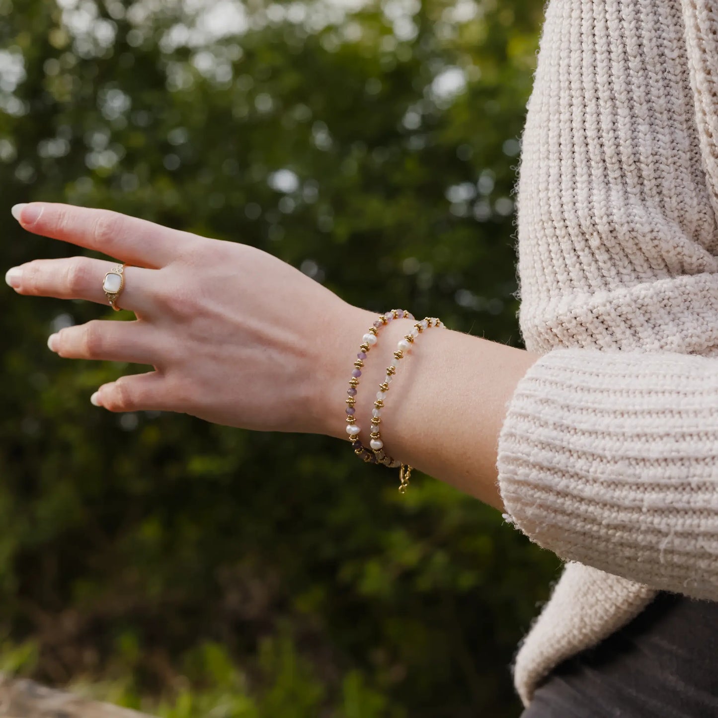 Bracelet Alicia en Labradorite — Pierre aux Reflets Changeants