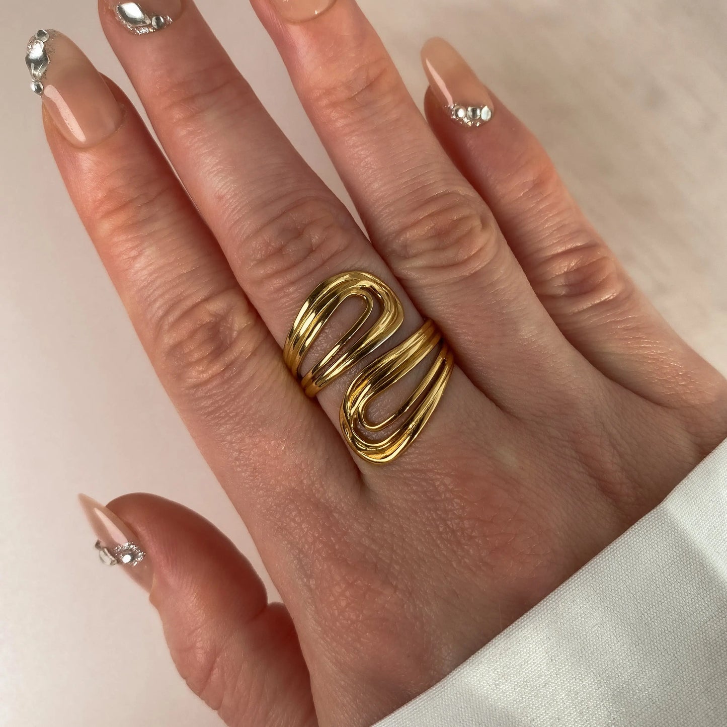 Bague Elsa - ajustable - acier inoxydable  Bague
