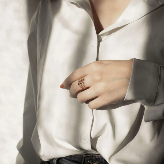 Bague Valentina en Acier Inoxydable - Bague Ajustable 