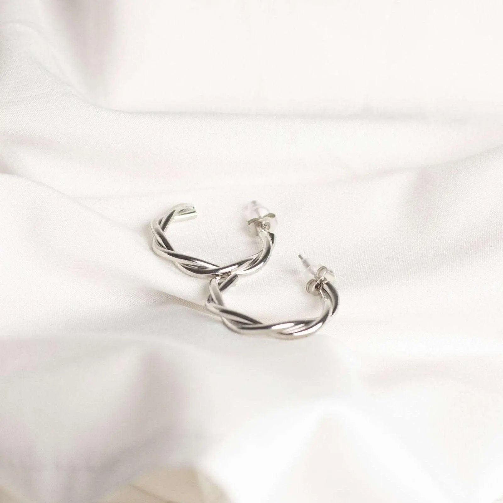 Boucles d'Oreilles Oya argenté - Élégantes, Hypoallergéniques