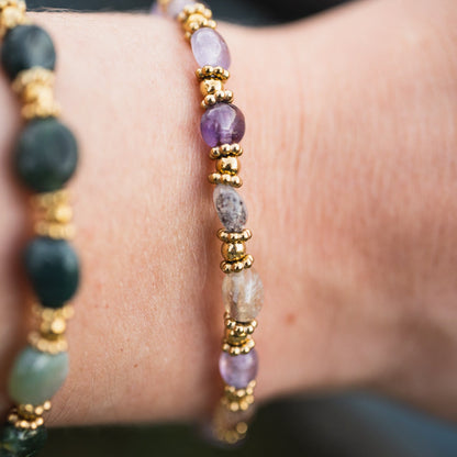 Bracelet Léna en pierres naturelles — Améthyste 