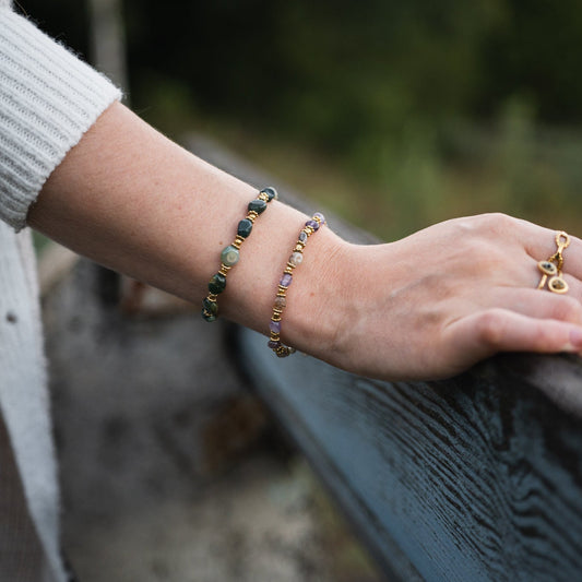 Bracelet Léna en pierres naturelles — Améthyste ou Agate indienne  Bracelet