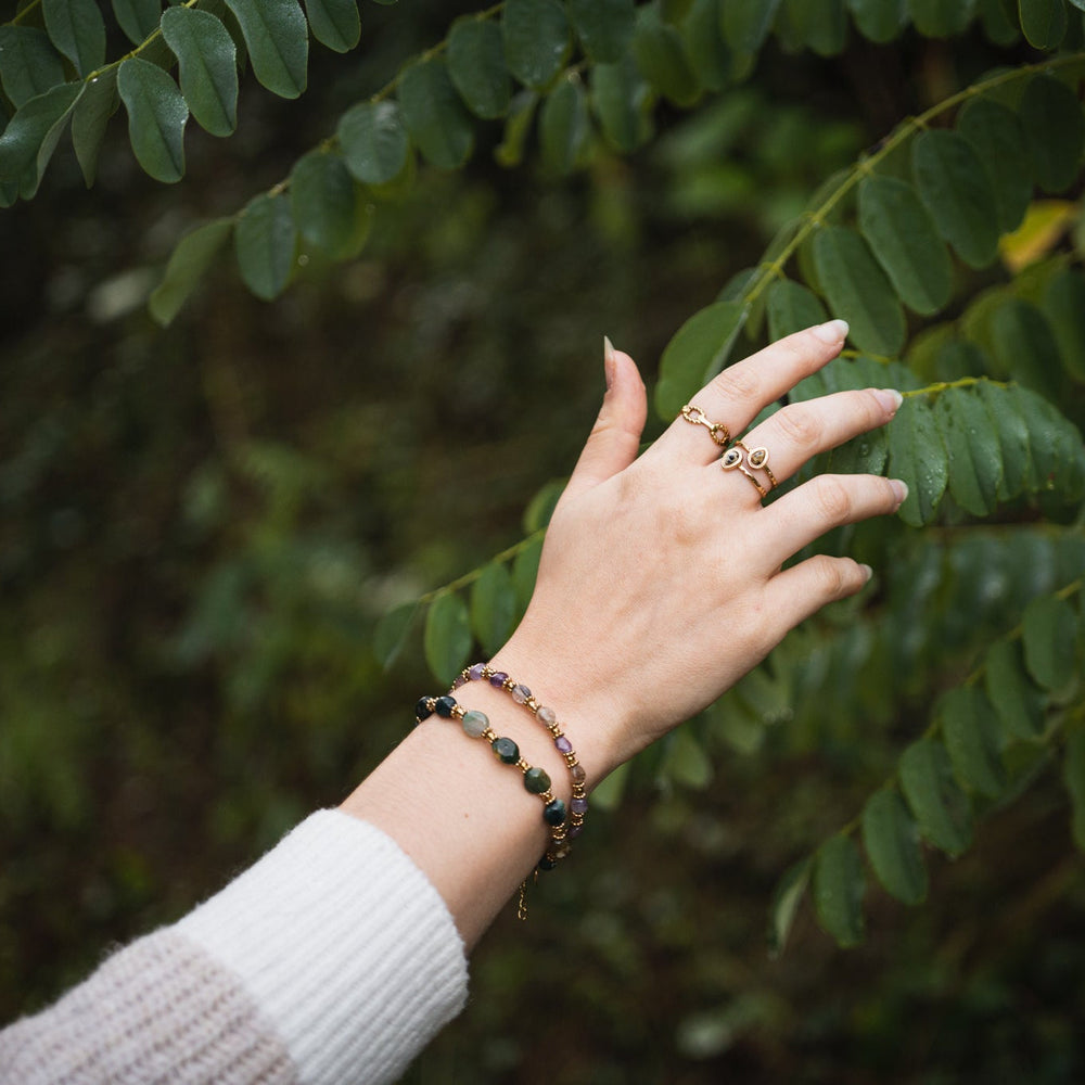 Bracelet Léna en pierres naturelles — Améthyste ou Agate indienne