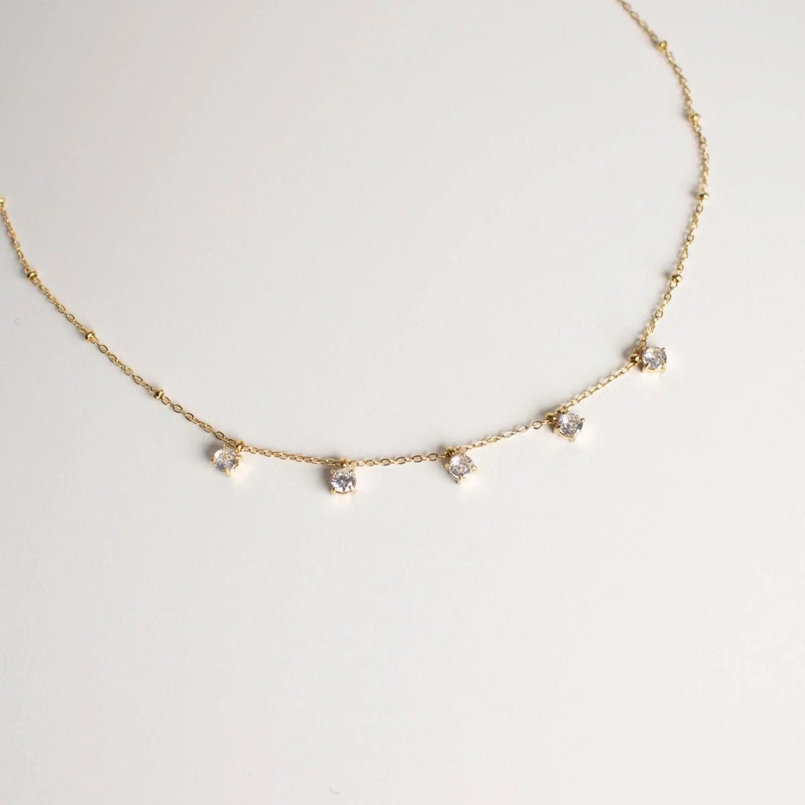 Collier Stella en Acier Inoxydable – avec Strass,Hypoallergénique
