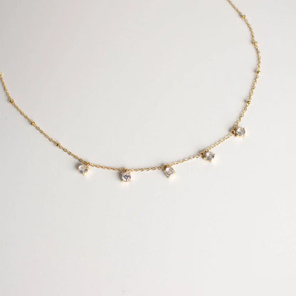 Collier Stella en Acier Inoxydable – avec Strass,Hypoallergénique