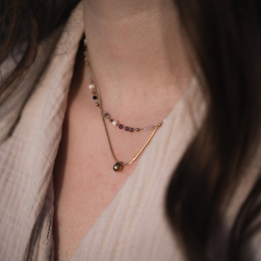 Collier Esmée en pierres naturelles — Tourmaline  Collier