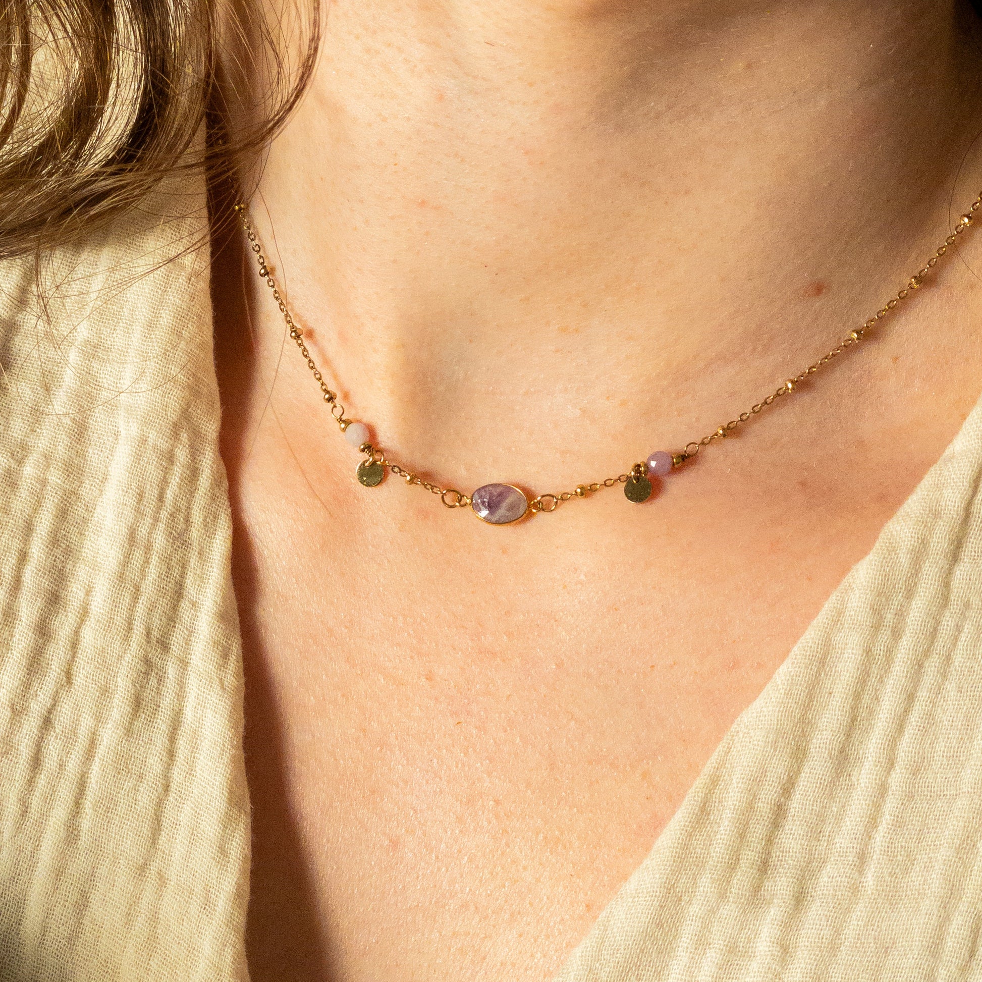 Collier Sélène – Améthyste  Collier