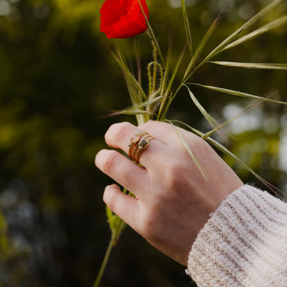 Bague Rosalie – Quartz Fraise & Labradorite