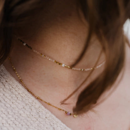 Bracelet / Choker Solène – Pierre de Soleil (2 tours / Choker)