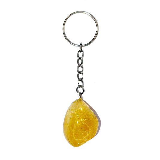 Porte-clés en citrine – Énergie & positivité ☀️  Pierres naturelles